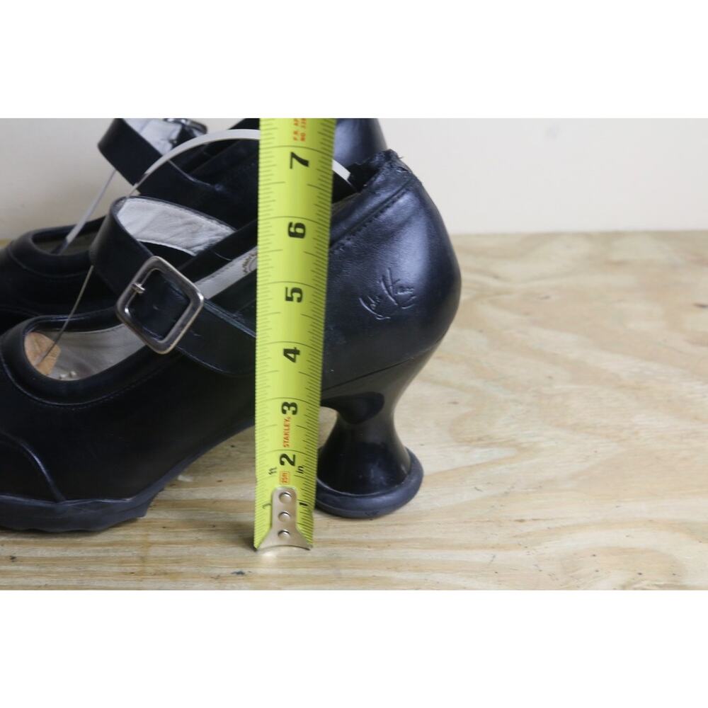 John Fluevog Shoes 9 Black Leather Mini Gorgeous Mary Jane Boho Whimsigoth - Picture 9 of 15